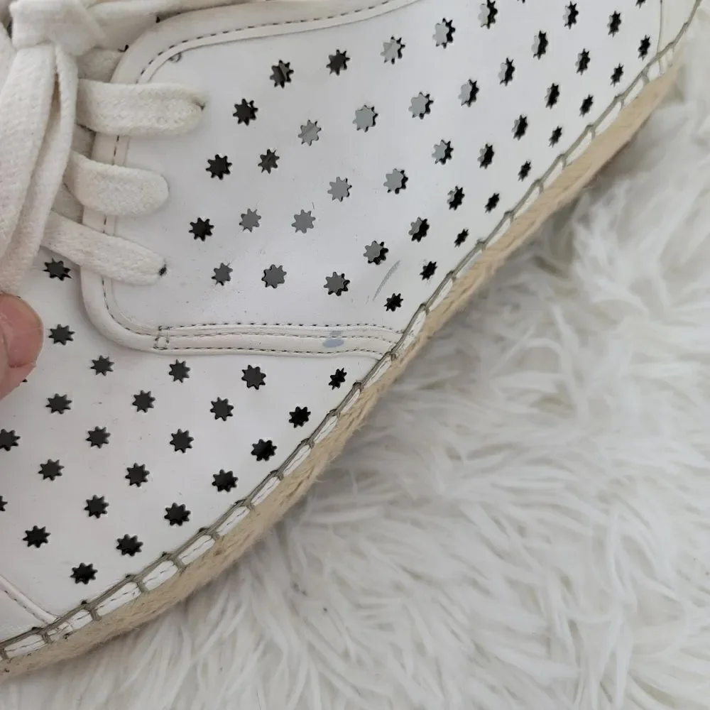 Nine west gigantic white espadrille sneakers